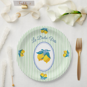 Prato De Papel Limões Amarelos de Amalfi Estilo Mediterrâneo