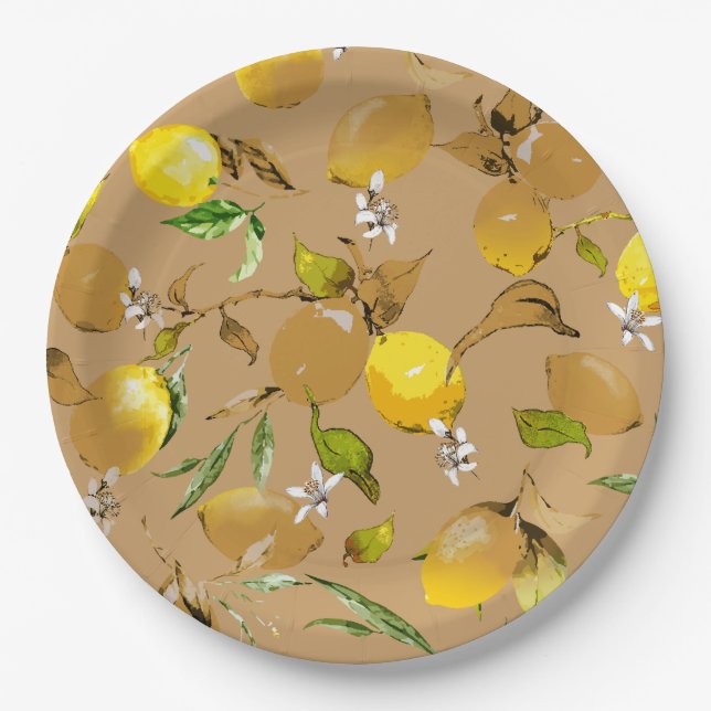 Prato De Papel Limões de aquarela 33 (Frente)