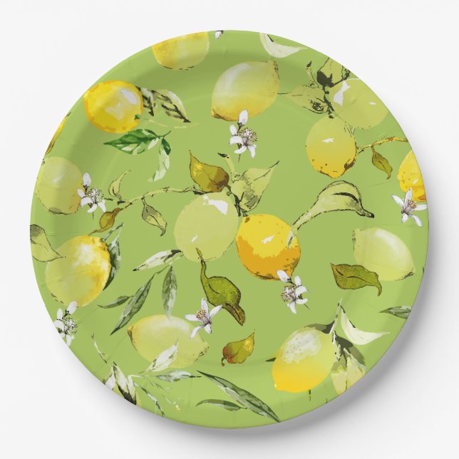 Prato De Papel Limões de aquarelas 23 (Frente)