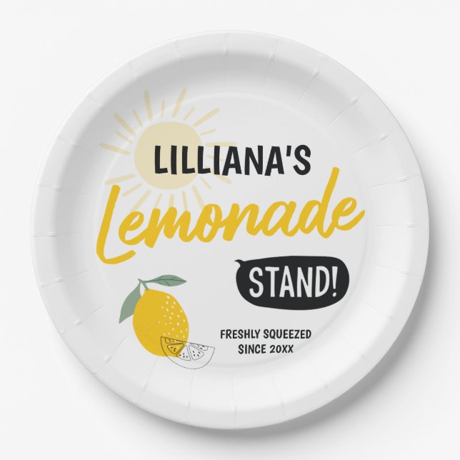 Prato De Papel Limonada Sunshine E Divertimento Em Qualquer Idade (Frente)