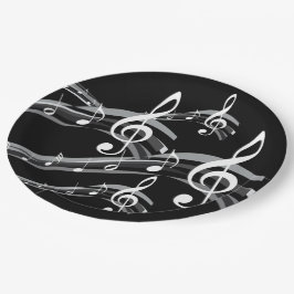 Prato De Papel Limpa de Árvore Preta e Branca