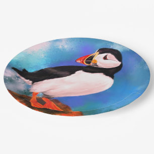 Prato De Papel Linda pintura de pássaros no Atlântico