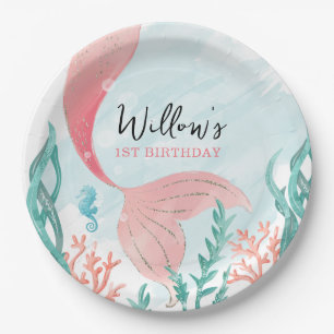 Prato De Papel Linda Sereia, Rapariga de Aniversário