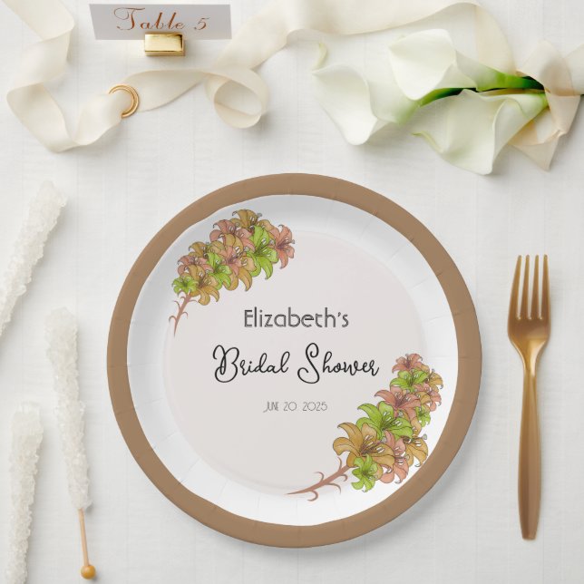 Prato De Papel Lindas flores (Casamento)