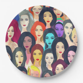 Prato De Papel Lindas Mulheres