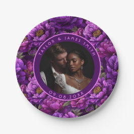 Prato De Papel Lindas Peônias Plantam Para Festa de casamento