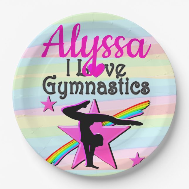 PRATO DE PAPEL LINDO EU AMO GINÁSTICO DESIGN (Frente)