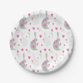 Prato De Papel Lindos coelhos.