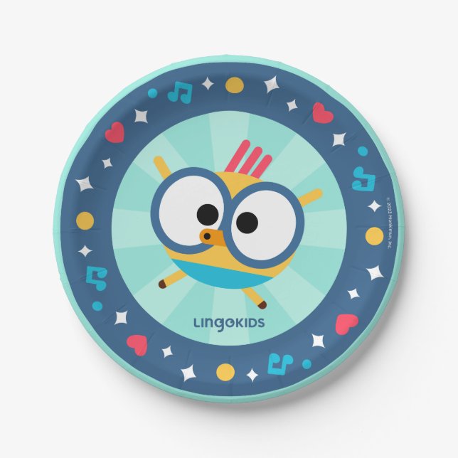 Prato De Papel Lingokids Party Paper Plates with Billy (Frente)