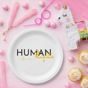 Prato De Papel Linha de vida dos direitos humanos