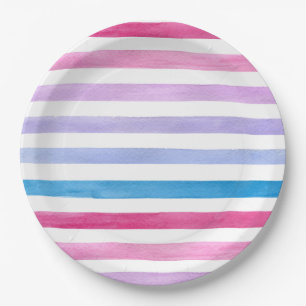 Prato De Papel Linhas coloridas