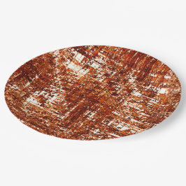 Prato De Papel Linhas cruzadas e entalhe de quadrados enferrujado