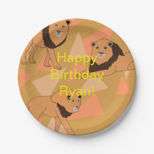 Prato De Papel Lions Happy Birthday