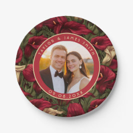 Prato De Papel Lírios Frio Para Festa de casamento Simples