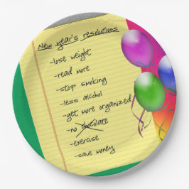 Prato De Papel Lista de Resolução de Ano Novo