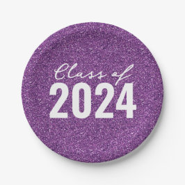 Prato De Papel Lista Púrpura de Ano de Classe Personalizada