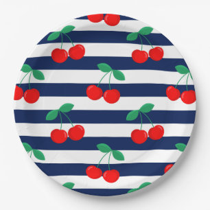Prato De Papel Listras de Cereja – Presente e Decoração de Frutas