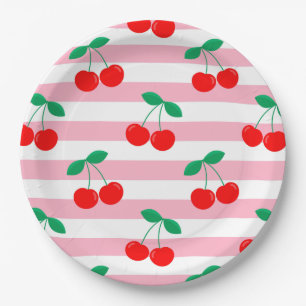 Prato De Papel Listras de Cereja – Presente e Decoração de Frutas