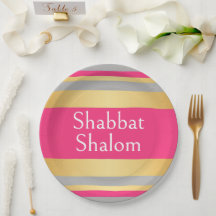 Listras Rosa Quente Cinza Dourado, Glam Shabbat Sh