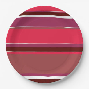 Prato De Papel Listras vermelhas