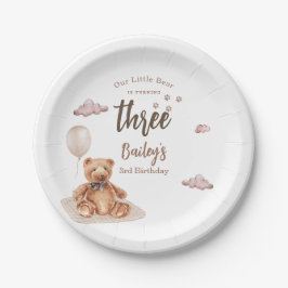 Prato De Papel Little Bear Any Age Birthday