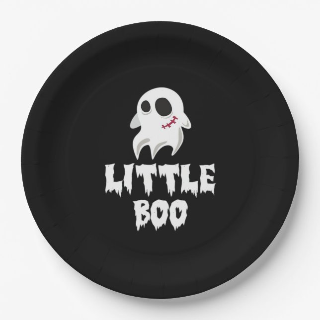 Prato De Papel Little Boo In Halloween Cool Graphic (Frente)