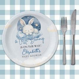 Prato De Papel Little Bunny is on the way Baby Shower 