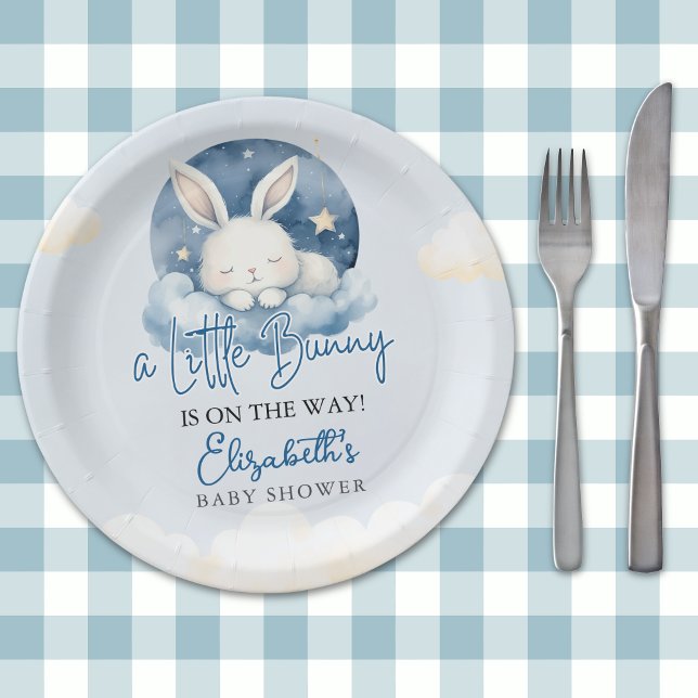 Prato De Papel Little Bunny is on the way Baby Shower  (Criador carregado)