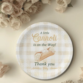 Prato De Papel Little Cannoli Neutral Beige Italian Baby Shower