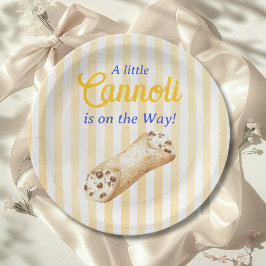 Prato De Papel Little Cannoli Yellow Blue Italian Baby Shower