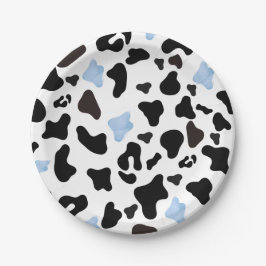 Prato De Papel Little Cowboy Cow Print Paper Plates