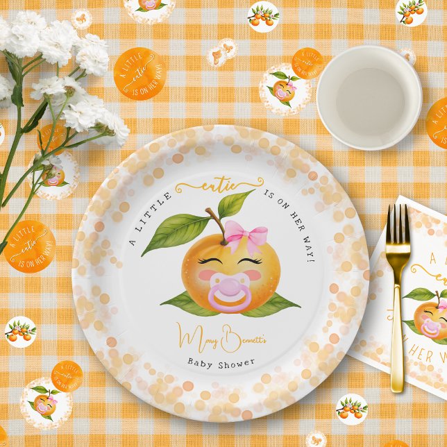 Prato De Papel Little Cutie Baby Shower Party Plates (Criador carregado)