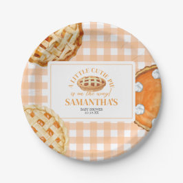 Prato De Papel Little Cutie Pie Gingham Baby Shower