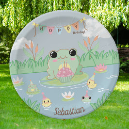 Prato De Papel Little Frog Pond Kid's Birthday