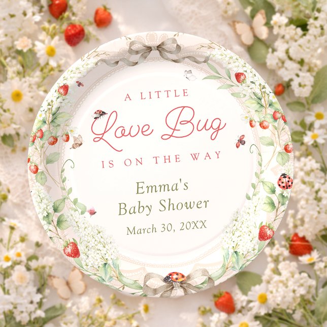 Prato De Papel Little Love Bug Baby Shower (Criador carregado)
