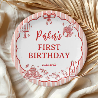 Prato De Papel Little Meatball Italian Pasta Birthday Party