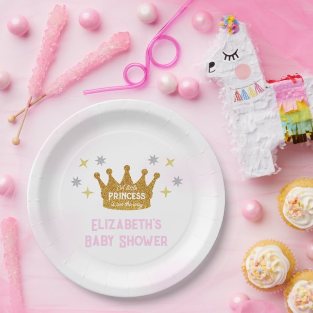 Prato De Papel Little Princess Girl Baby Shower (Festa)