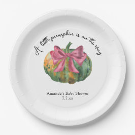 Prato De Papel Little Pumpkin está a caminho do chá de fraldas de