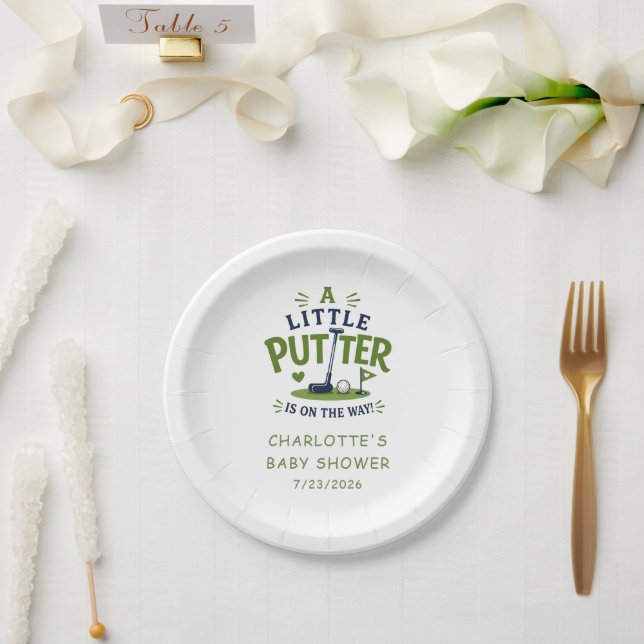 Prato de Papel Little Putter Chás de Bebê (Casamento)