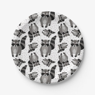 Prato De Papel Little Raccoon Rascal vem Jantar