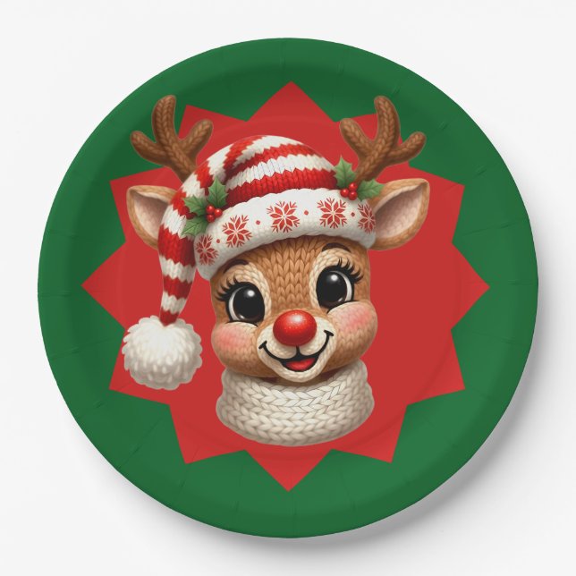 Prato De Papel Little Rudolf  Paper Plate (Frente)