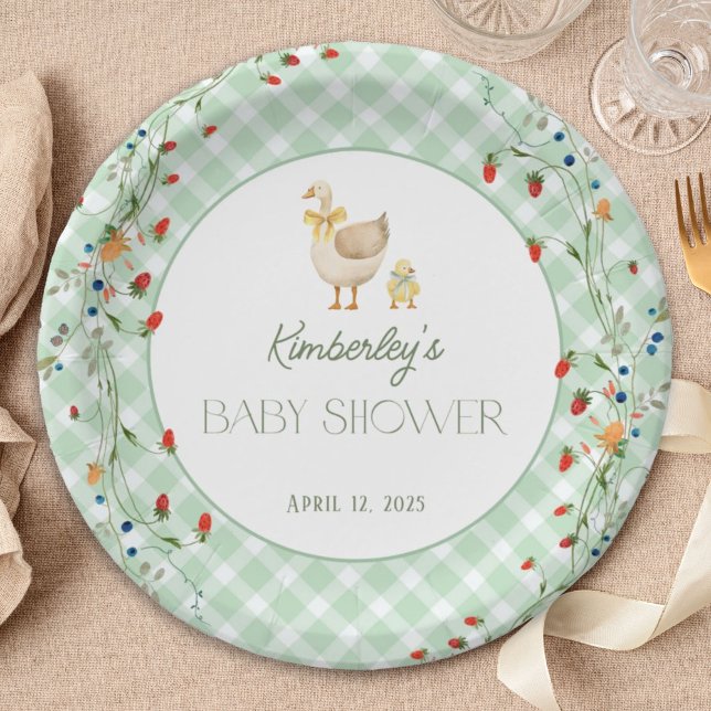 Prato De Papel Little Silly Goose Gender Neutral Baby Shower (Criador carregado)