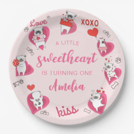 Prato De Papel Little Swetheart Namorados Puppy Aniversário
