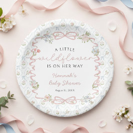 Prato De Papel Little Wildflower Baby Shower 
