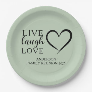 Prato De Papel Live Laugh Love Name Estabelecido Family Reunion