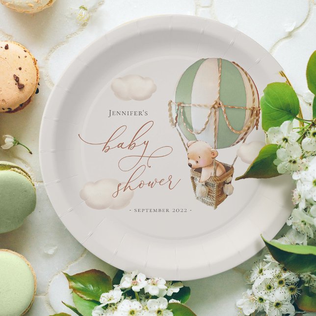 Prato De Papel Livro do Balão do Urso Verde (Criador carregado)