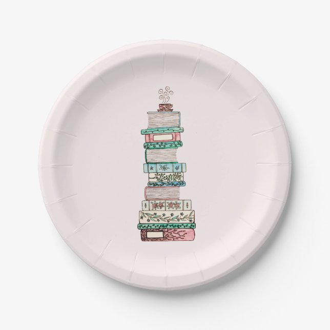 Prato De Papel Livros e folhas de papel (Frente)