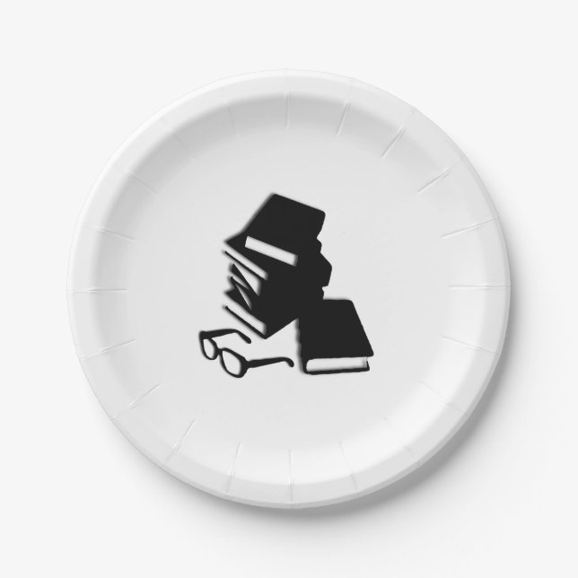 Prato De Papel Livros e óculos (Frente)