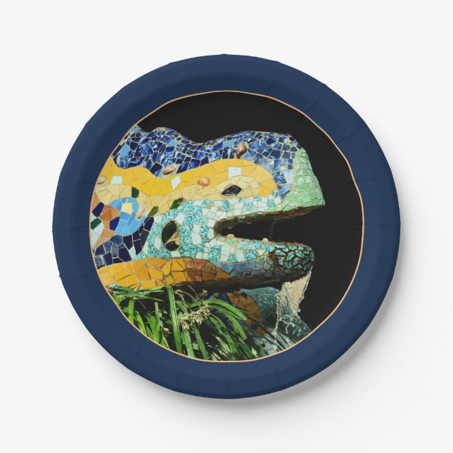 Prato De Papel Lizard Barcelona, Catalunha Gaudi - Espanha (Parti (Frente)