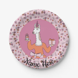 Prato De Papel Llama com cupcake